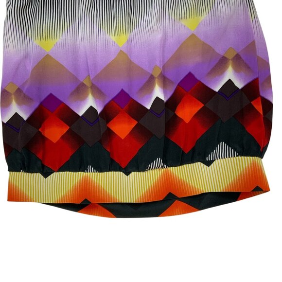 Orna Farho Silk Skirt 40 US/8 Multicolor Mini Pleated Blouson Bubble France - Picture 10 of 12